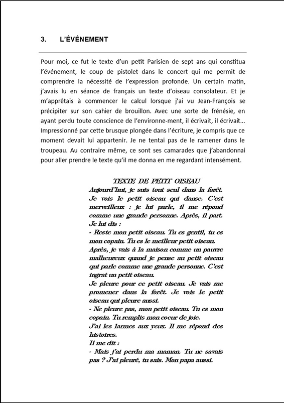 Extrait texte libre...libre