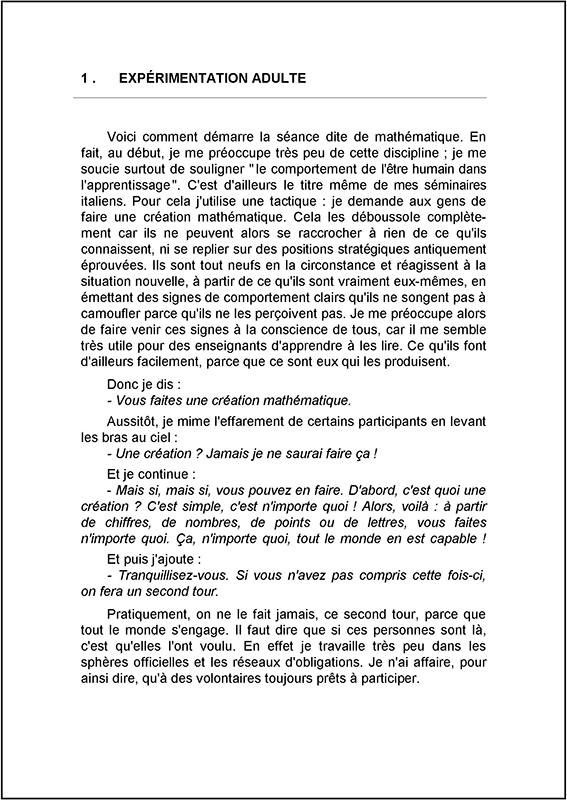 Extrait texte libre...mathematique